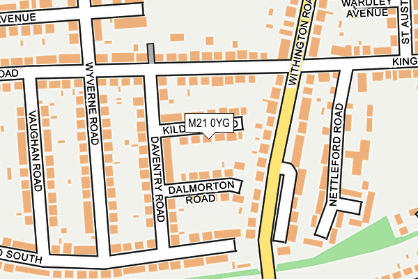 M21 0YG map - OS OpenMap – Local (Ordnance Survey)