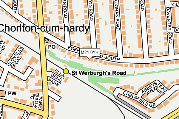 M21 0YH map - OS OpenMap – Local (Ordnance Survey)