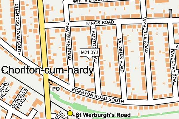 M21 0YJ map - OS OpenMap – Local (Ordnance Survey)