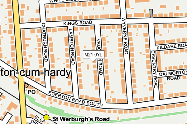 M21 0YL map - OS OpenMap – Local (Ordnance Survey)