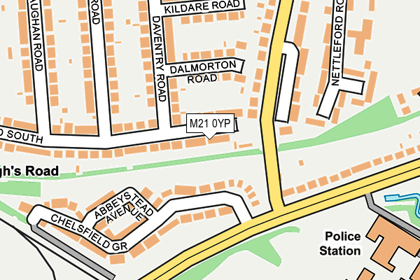 M21 0YP map - OS OpenMap – Local (Ordnance Survey)