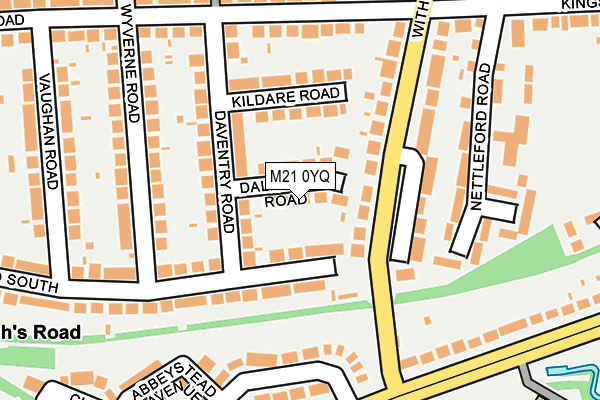 M21 0YQ map - OS OpenMap – Local (Ordnance Survey)