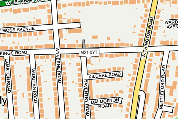 M21 0YT map - OS OpenMap – Local (Ordnance Survey)