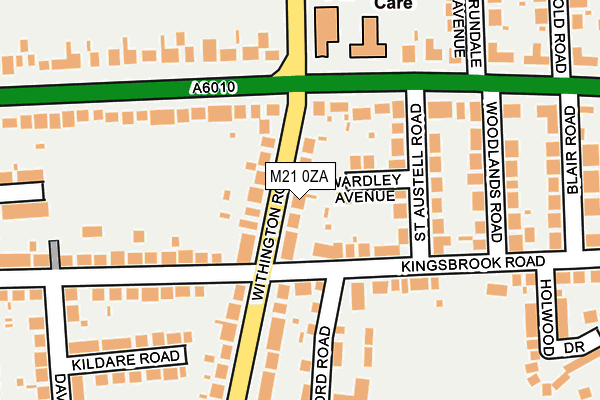 M21 0ZA map - OS OpenMap – Local (Ordnance Survey)