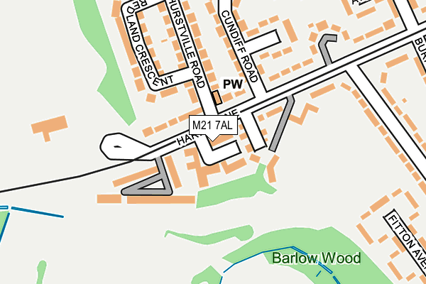 M21 7AL map - OS OpenMap – Local (Ordnance Survey)