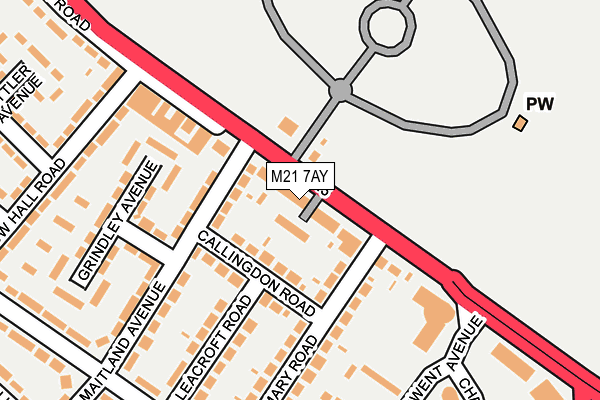 M21 7AY map - OS OpenMap – Local (Ordnance Survey)