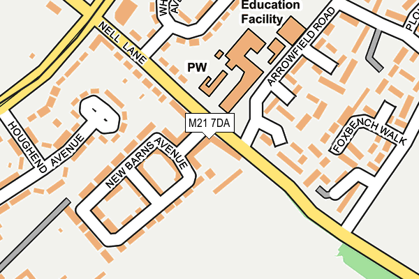 M21 7DA map - OS OpenMap – Local (Ordnance Survey)