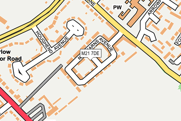 M21 7DE map - OS OpenMap – Local (Ordnance Survey)