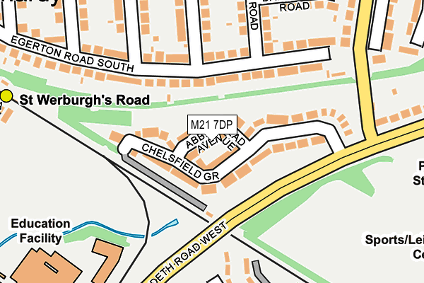 M21 7DP map - OS OpenMap – Local (Ordnance Survey)