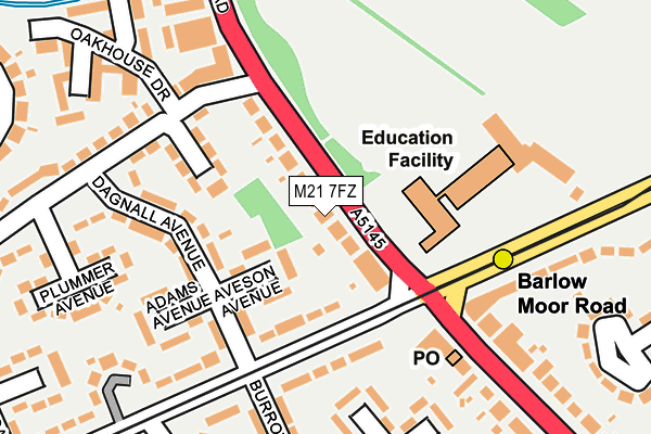 M21 7FZ map - OS OpenMap – Local (Ordnance Survey)