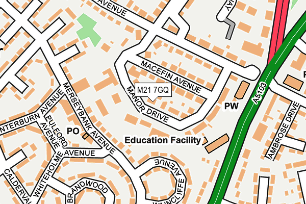 M21 7GQ map - OS OpenMap – Local (Ordnance Survey)