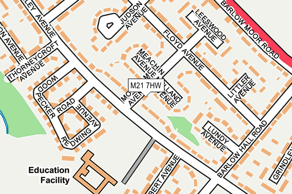 M21 7HW map - OS OpenMap – Local (Ordnance Survey)