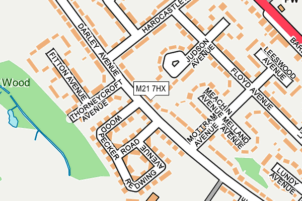 M21 7HX map - OS OpenMap – Local (Ordnance Survey)