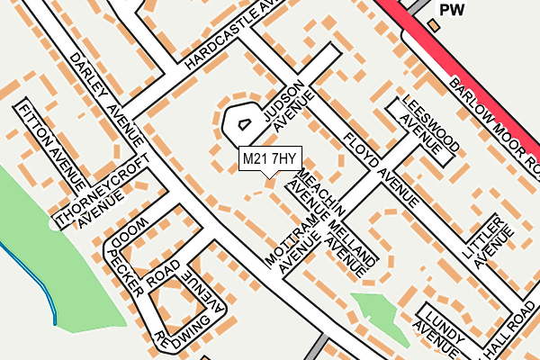 M21 7HY map - OS OpenMap – Local (Ordnance Survey)
