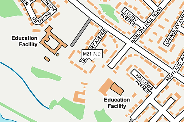 M21 7JD map - OS OpenMap – Local (Ordnance Survey)