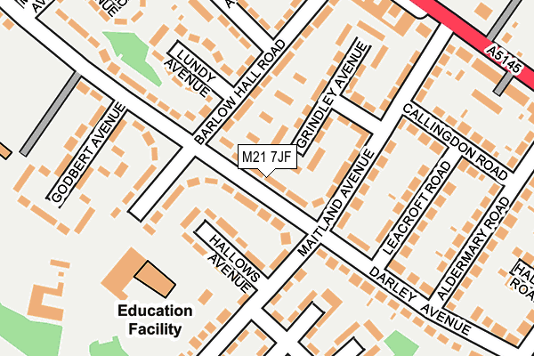 M21 7JF map - OS OpenMap – Local (Ordnance Survey)