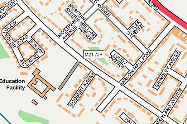 M21 7JH map - OS OpenMap – Local (Ordnance Survey)