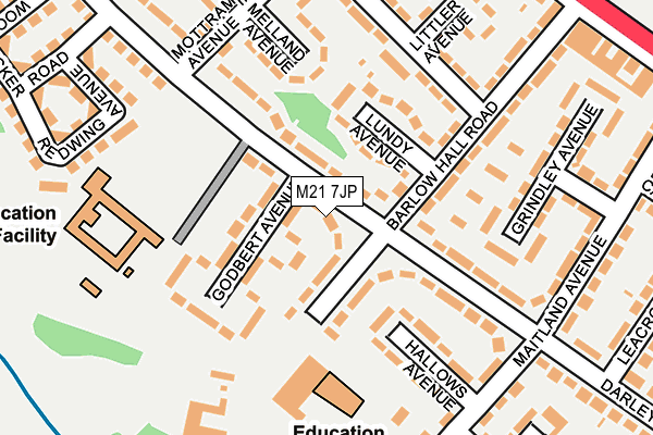 M21 7JP map - OS OpenMap – Local (Ordnance Survey)