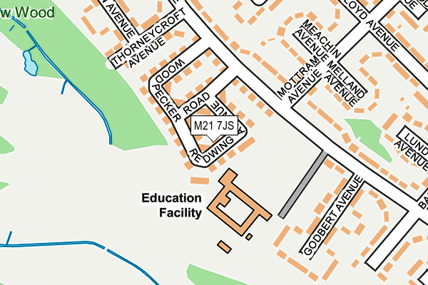 M21 7JS map - OS OpenMap – Local (Ordnance Survey)