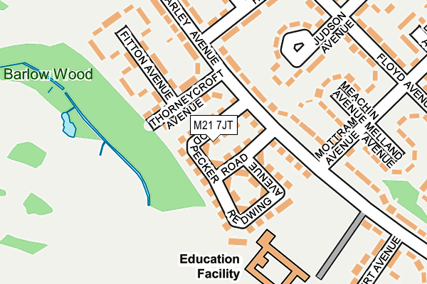 M21 7JT map - OS OpenMap – Local (Ordnance Survey)