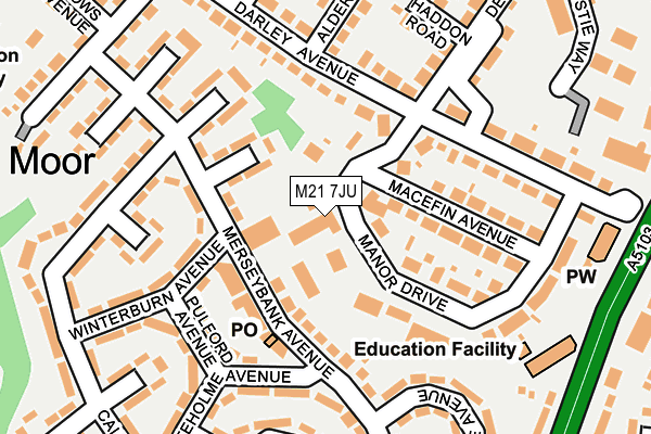 M21 7JU map - OS OpenMap – Local (Ordnance Survey)