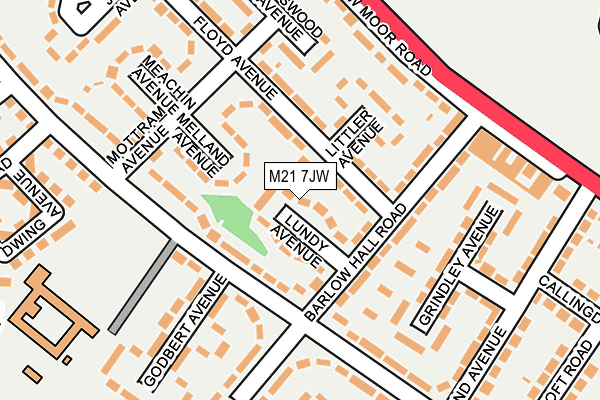 M21 7JW map - OS OpenMap – Local (Ordnance Survey)