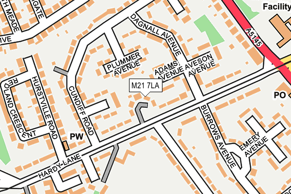 M21 7LA map - OS OpenMap – Local (Ordnance Survey)