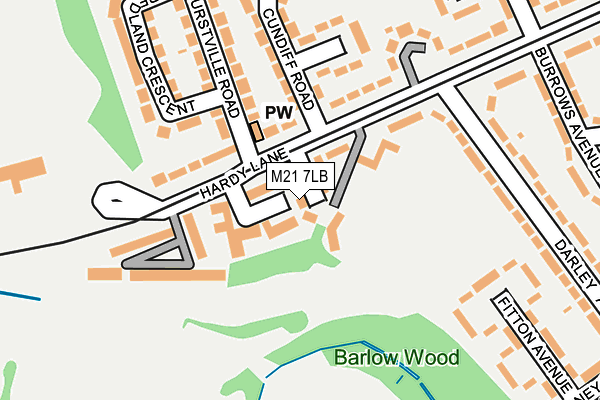 M21 7LB map - OS OpenMap – Local (Ordnance Survey)