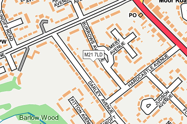 M21 7LD map - OS OpenMap – Local (Ordnance Survey)