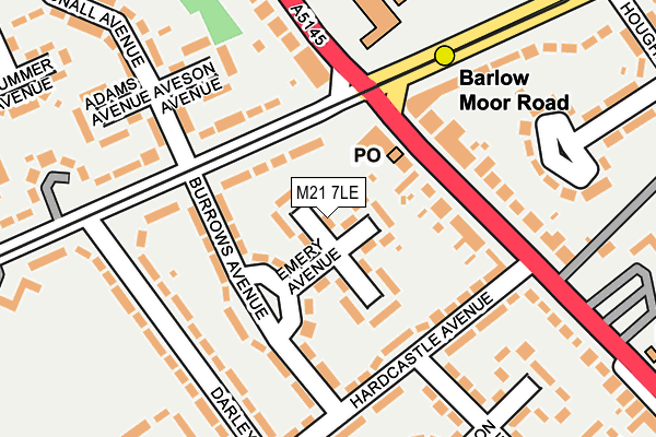 M21 7LE map - OS OpenMap – Local (Ordnance Survey)