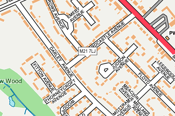 M21 7LJ map - OS OpenMap – Local (Ordnance Survey)