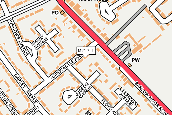 M21 7LL map - OS OpenMap – Local (Ordnance Survey)