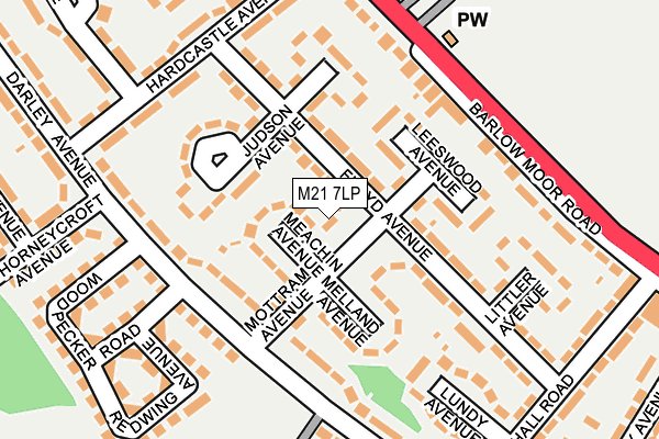 M21 7LP map - OS OpenMap – Local (Ordnance Survey)