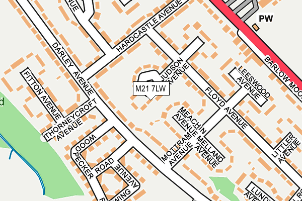 M21 7LW map - OS OpenMap – Local (Ordnance Survey)