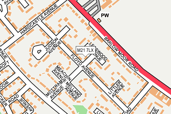 M21 7LX map - OS OpenMap – Local (Ordnance Survey)
