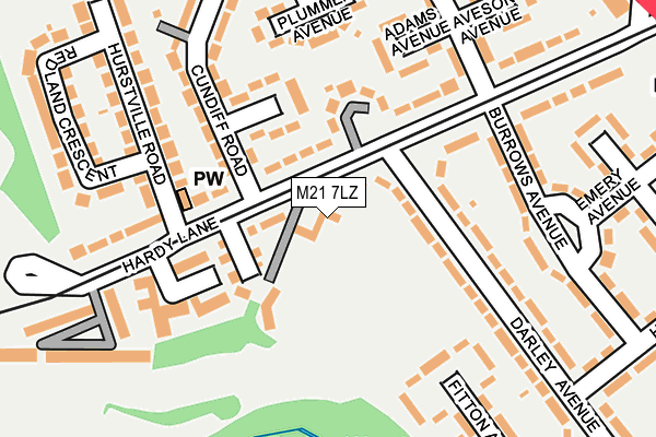 M21 7LZ map - OS OpenMap – Local (Ordnance Survey)