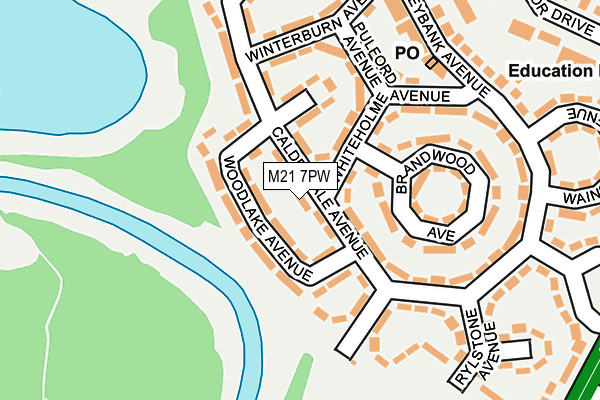 M21 7PW map - OS OpenMap – Local (Ordnance Survey)