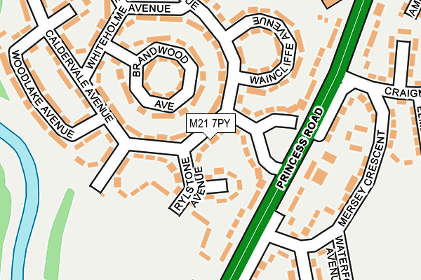 M21 7PY map - OS OpenMap – Local (Ordnance Survey)