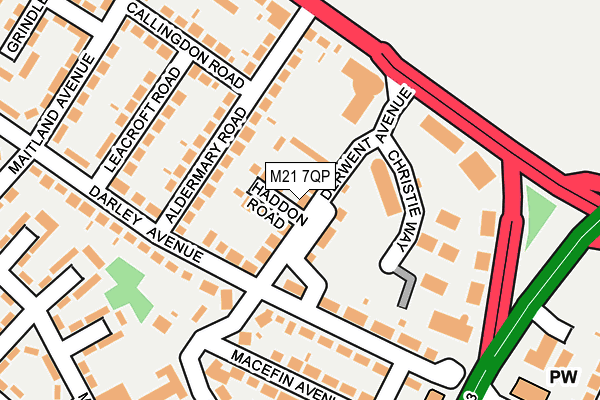 M21 7QP map - OS OpenMap – Local (Ordnance Survey)