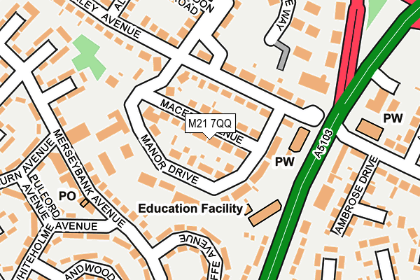 M21 7QQ map - OS OpenMap – Local (Ordnance Survey)