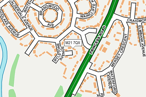 M21 7QX map - OS OpenMap – Local (Ordnance Survey)