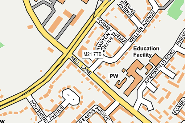 M21 7TB map - OS OpenMap – Local (Ordnance Survey)