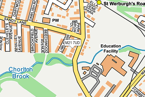 M21 7UD map - OS OpenMap – Local (Ordnance Survey)