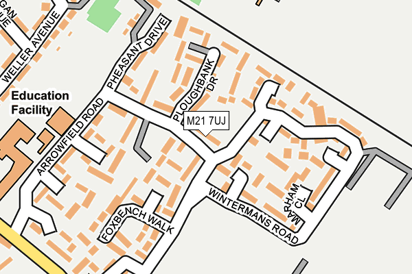 M21 7UJ map - OS OpenMap – Local (Ordnance Survey)