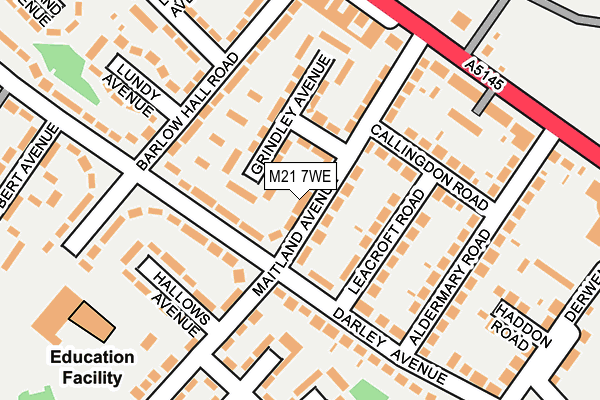 M21 7WE map - OS OpenMap – Local (Ordnance Survey)