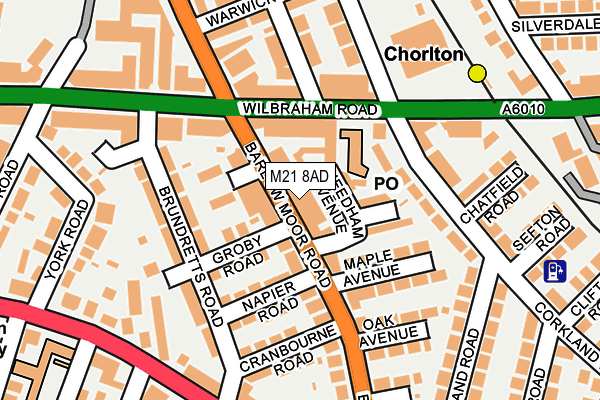 M21 8AD map - OS OpenMap – Local (Ordnance Survey)