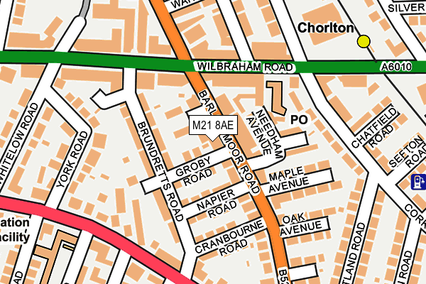 M21 8AE map - OS OpenMap – Local (Ordnance Survey)