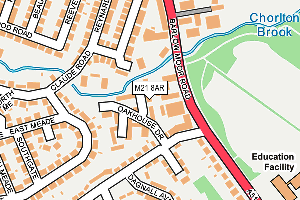 M21 8AR map - OS OpenMap – Local (Ordnance Survey)