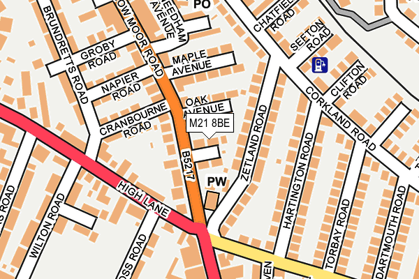 M21 8BE map - OS OpenMap – Local (Ordnance Survey)