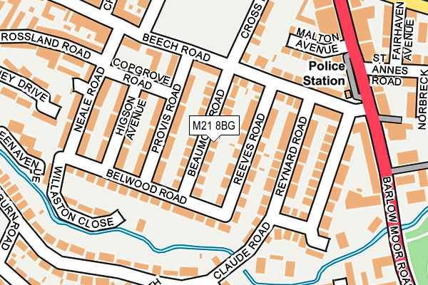 M21 8BG map - OS OpenMap – Local (Ordnance Survey)